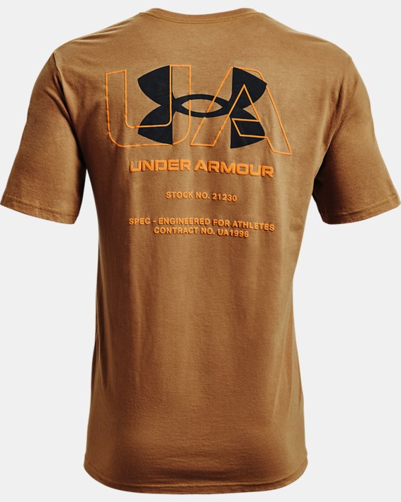 男士UA Engineered短袖T恤, Brown, pdpMainDesktop image number 5